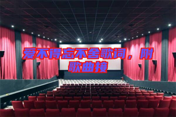 愛不得忘不舍歌詞,附歌曲接