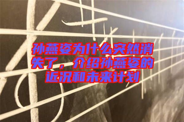 孫燕姿為什么突然消失了，介紹孫燕姿的近況和未來計劃
