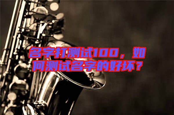 名字打測試100，如何測試名字的好壞？