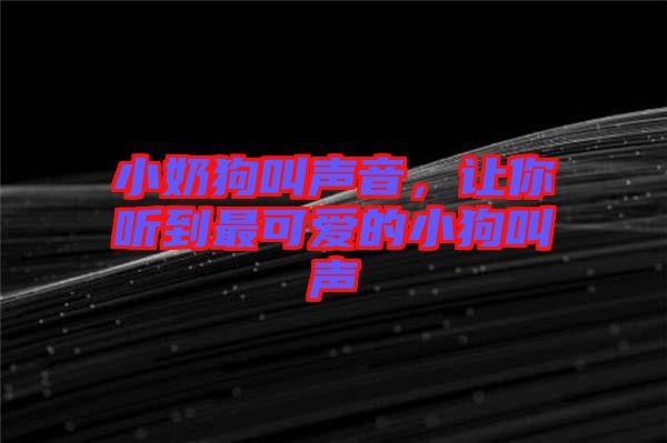 小奶狗叫聲音,讓你聽到最可愛的小狗叫聲