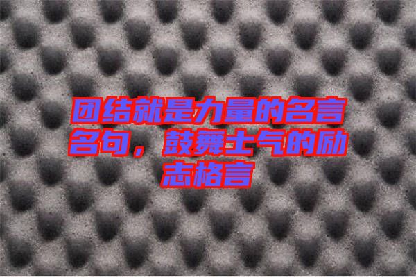 團結就是力量的名言名句,鼓舞士氣的勵志格言