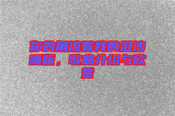 你的角流著我的淚沙啞版,歌曲介紹與欣賞