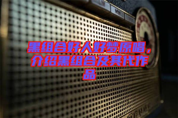 黑組合好人好夢原唱,介紹黑組合及其代作品