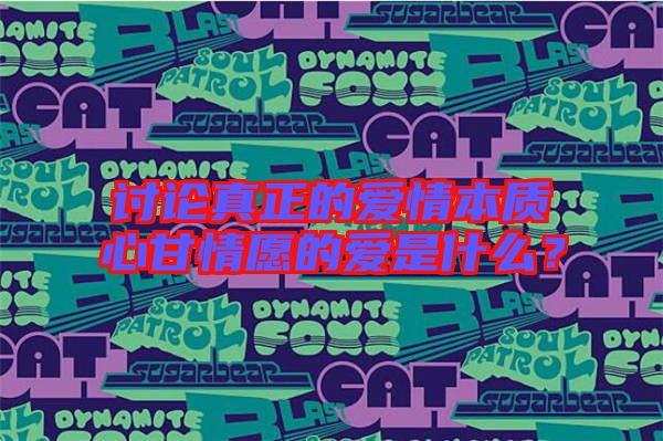 討論真正的愛情本質心甘情愿的愛是什么?