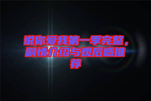 說你愛我第一季完整,劇情介紹與觀后感推薦