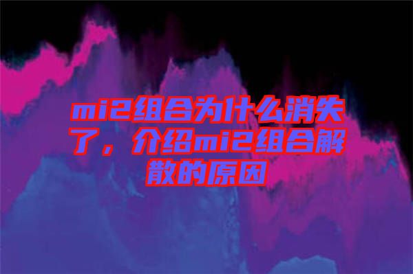 mi2組合為什么消失了,介紹mi2組合解散的原因