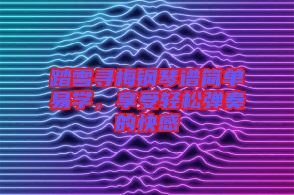 踏雪尋梅鋼琴譜簡單易學,享受輕松彈奏的快感