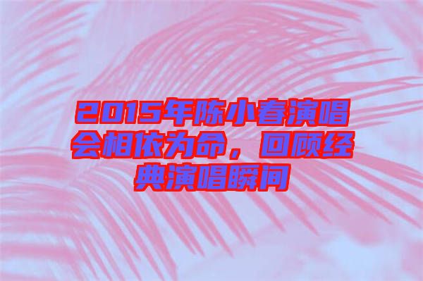 2015年陳小春演唱會相依為命,回顧經典演唱瞬間