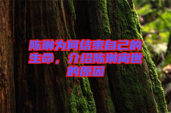 陳琳為何結束自己的生命,介紹陳琳離世的原因