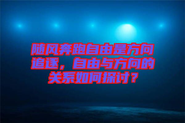 隨風奔跑自由是方向追逐,自由與方向的關系如何探討?
