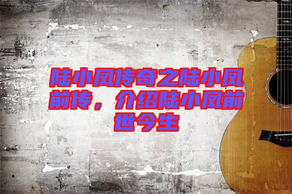 陸小鳳傳奇之陸小鳳前傳，介紹陸小鳳前世今生