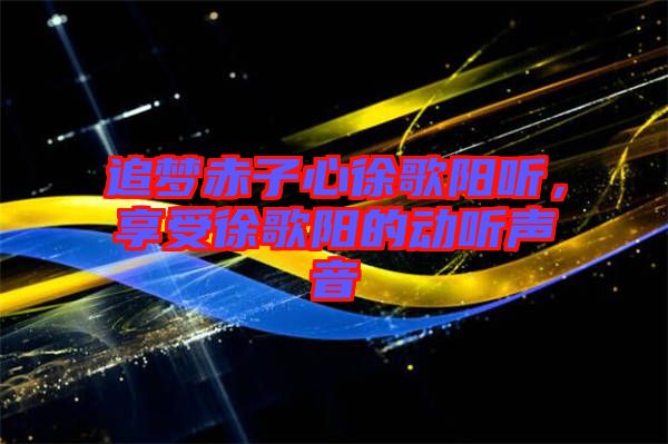 追夢赤子心徐歌陽聽,享受徐歌陽的動聽聲音